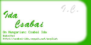 ida csabai business card